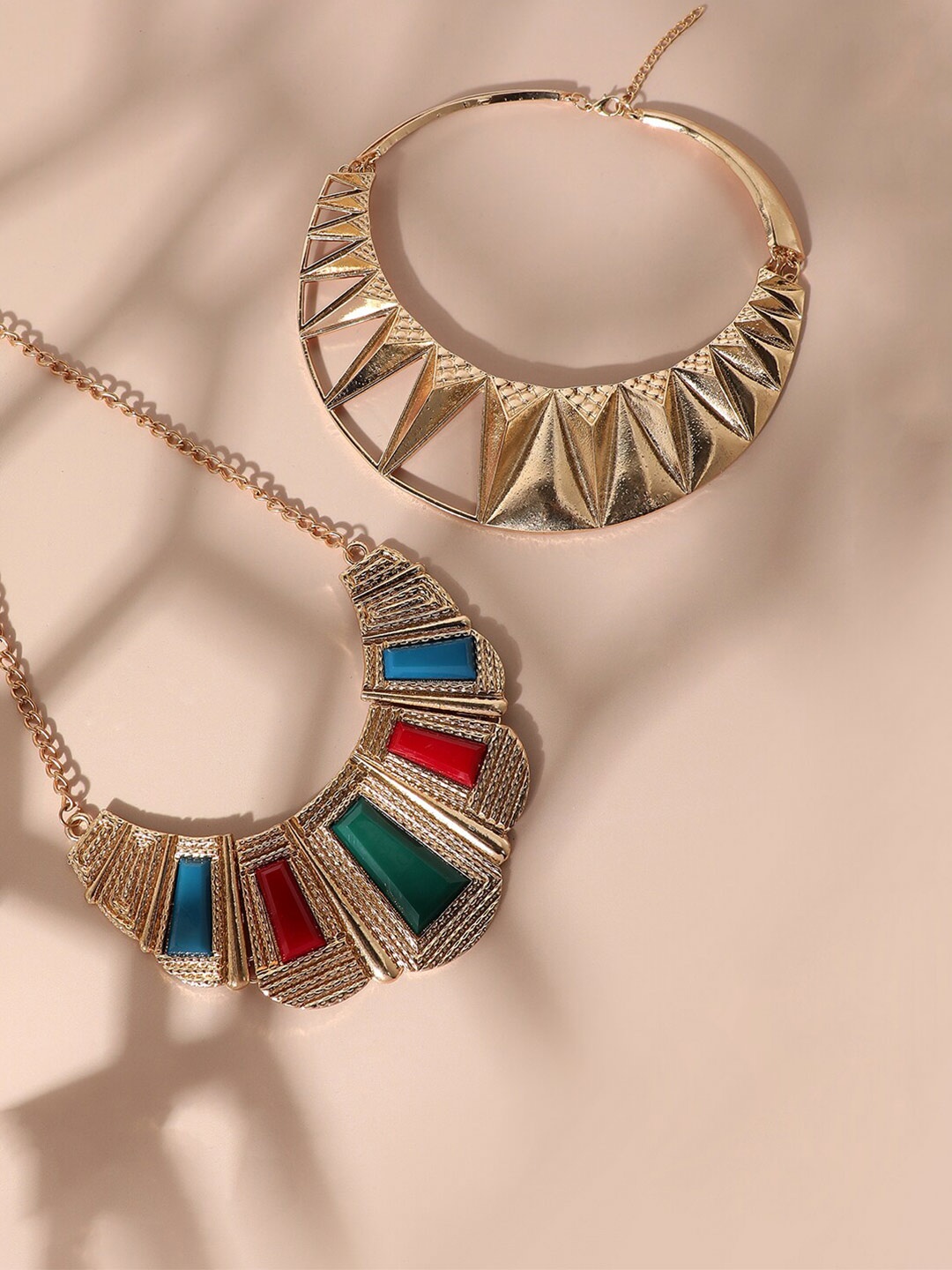 

SOHI Set Of 2 Gold-Plated Necklace