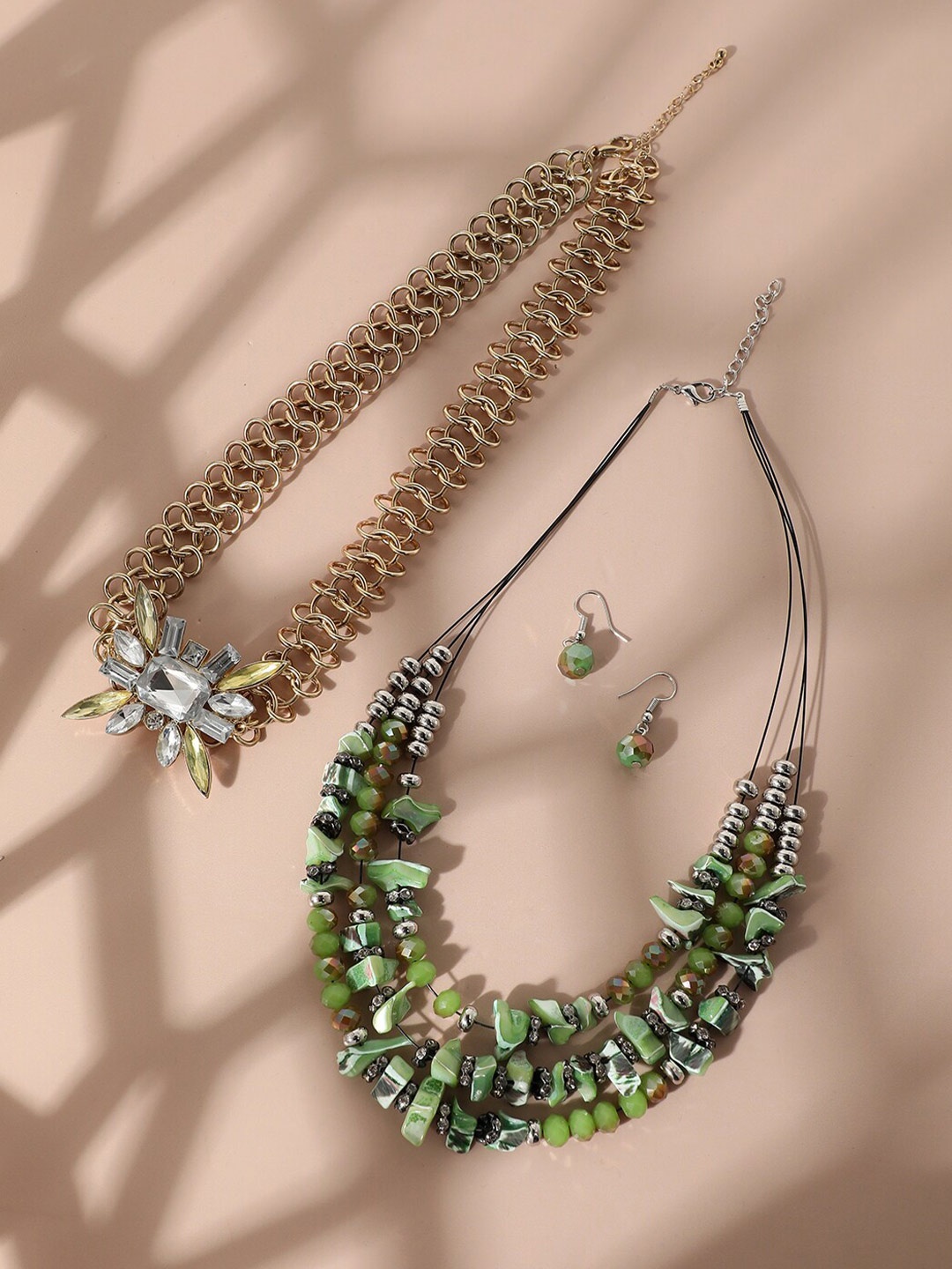

SOHI Set Of 2 Gold-Plated Necklace