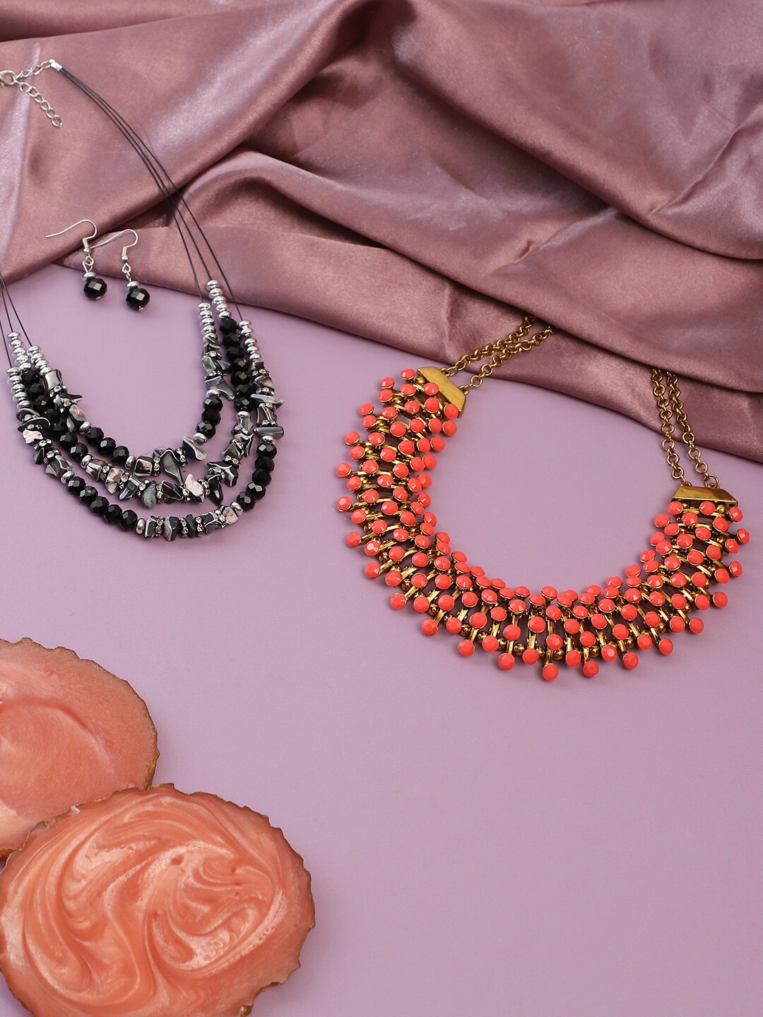 

SOHI Set Of 2 Gold-Plated Necklace