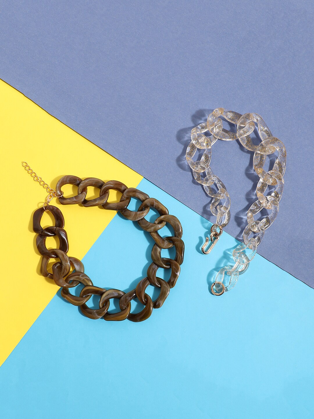 

SOHI Set Of 2 Gold-Plated Necklace