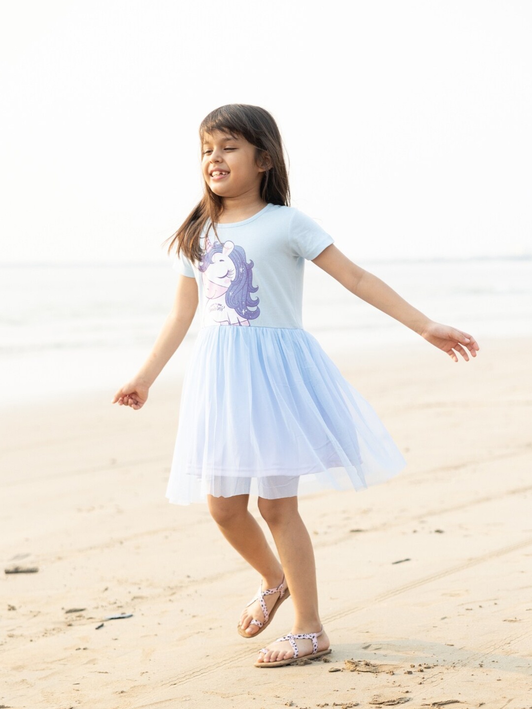 

Nap Chief Girls Unicorn Layered Fit & Flare Dress, Blue