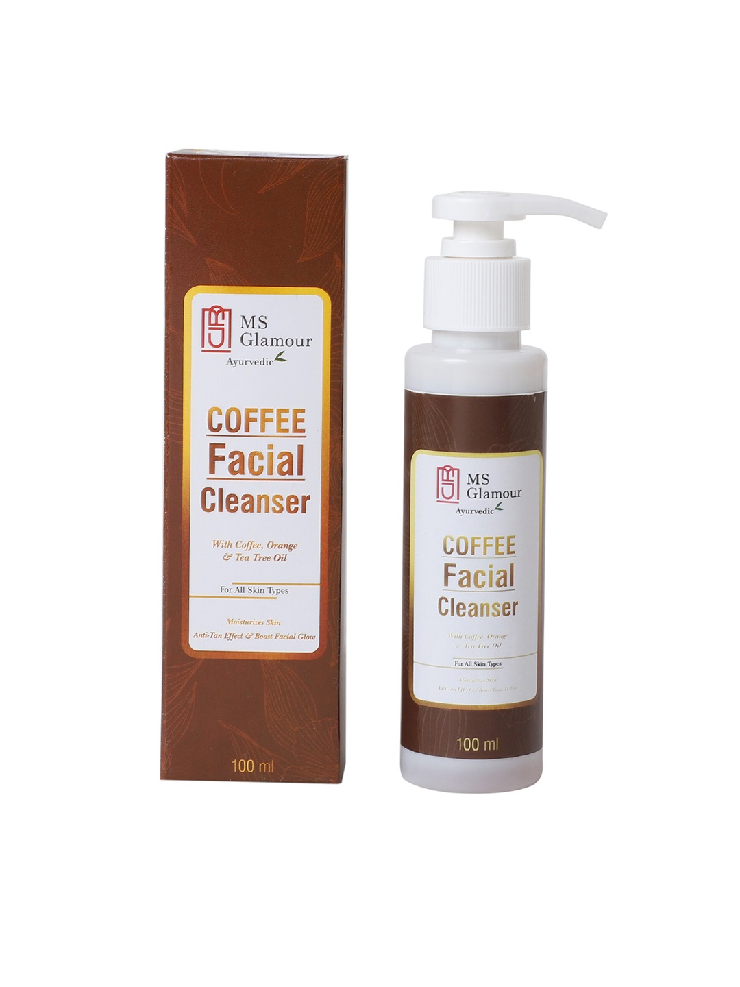 

MS Glamour Ayurvedic Coffee Facial Cleanser with Orange & Tea Tree - 100 ml, White