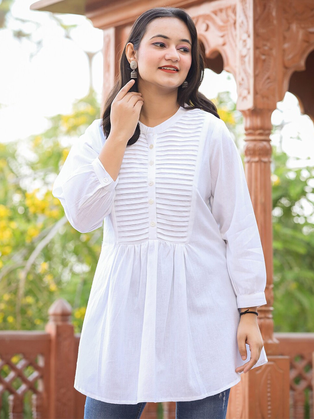 

KAAJH Long Sleeves Cotton Tunic, White