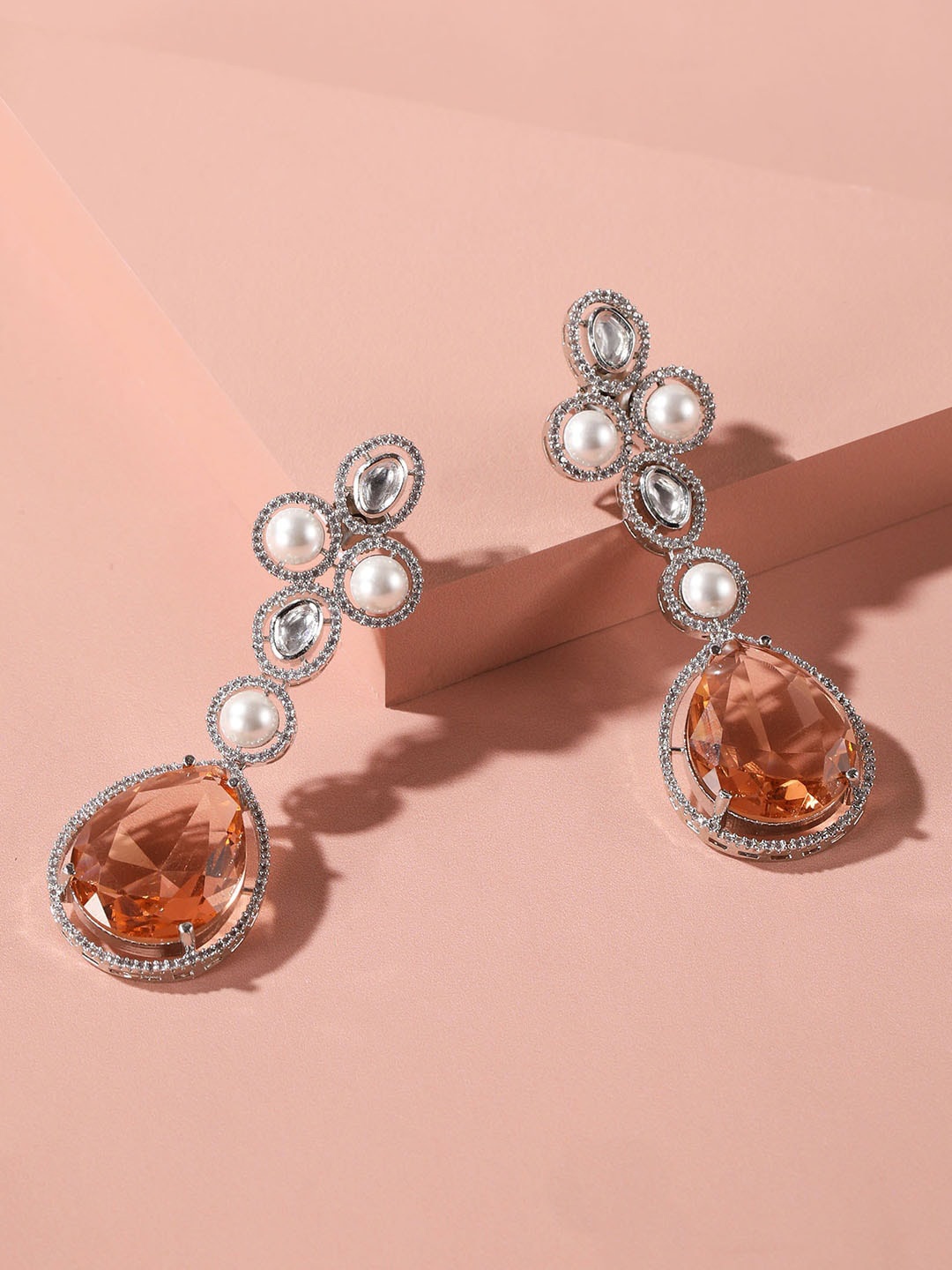 

XPNSV Silver-Plated Contemporary Drop Earrings