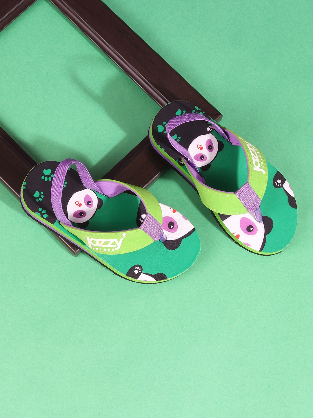 

Jazzy Juniors Kids Printed Thong Flip-Flops With Backstrap, Green