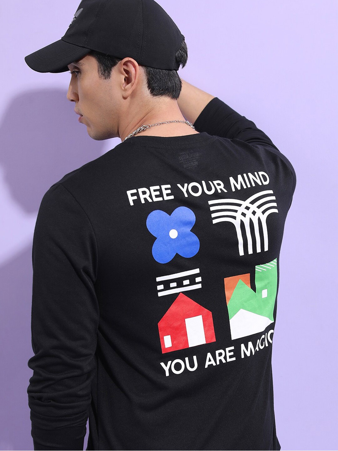 

HIGHLANDER Graphic Printed Relaxed Fit T-shirt, Black