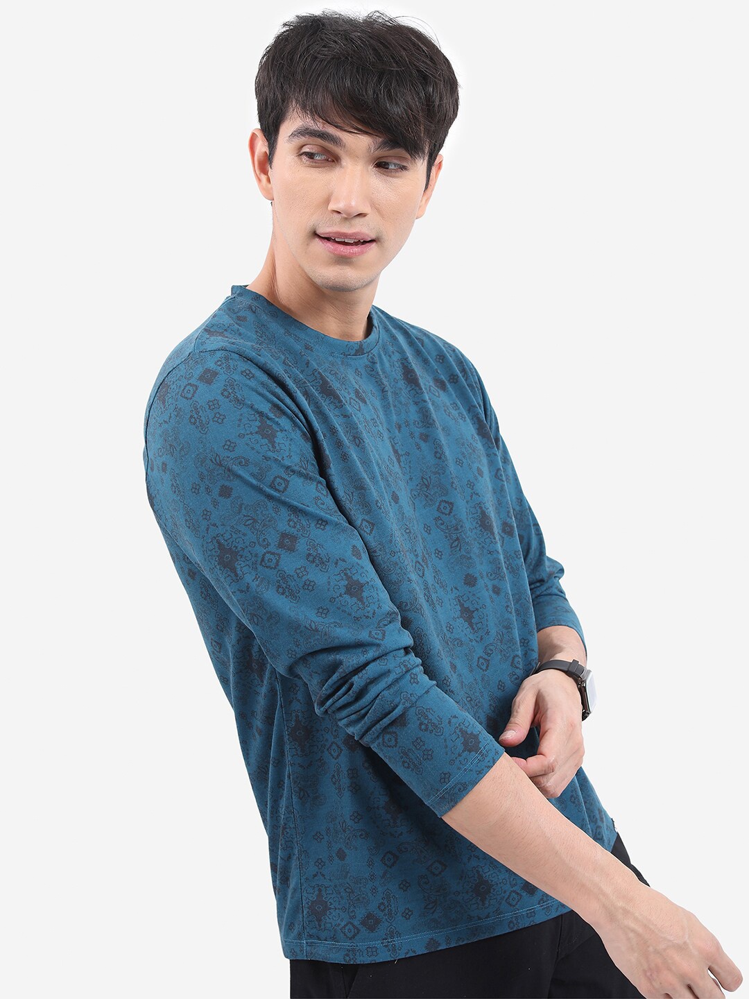 

HIGHLANDER Graphic Printed Long Sleeves Relaxed Fit T-shirt, Teal