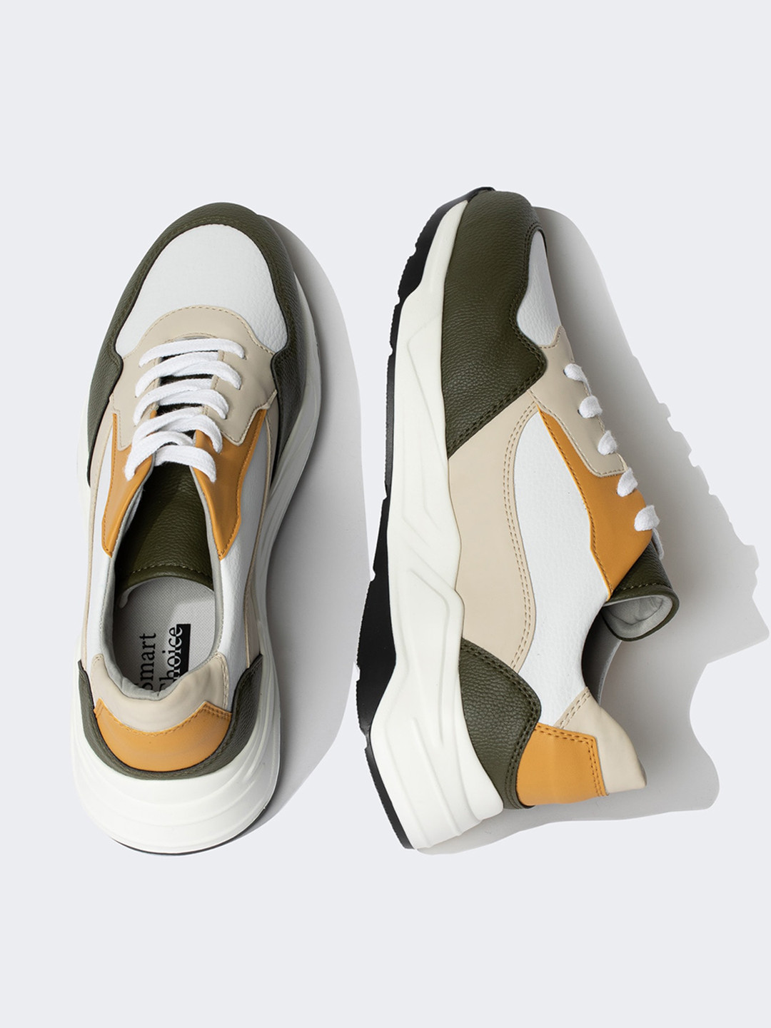 

DeFacto Men Colourblocked PU Sneakers, White