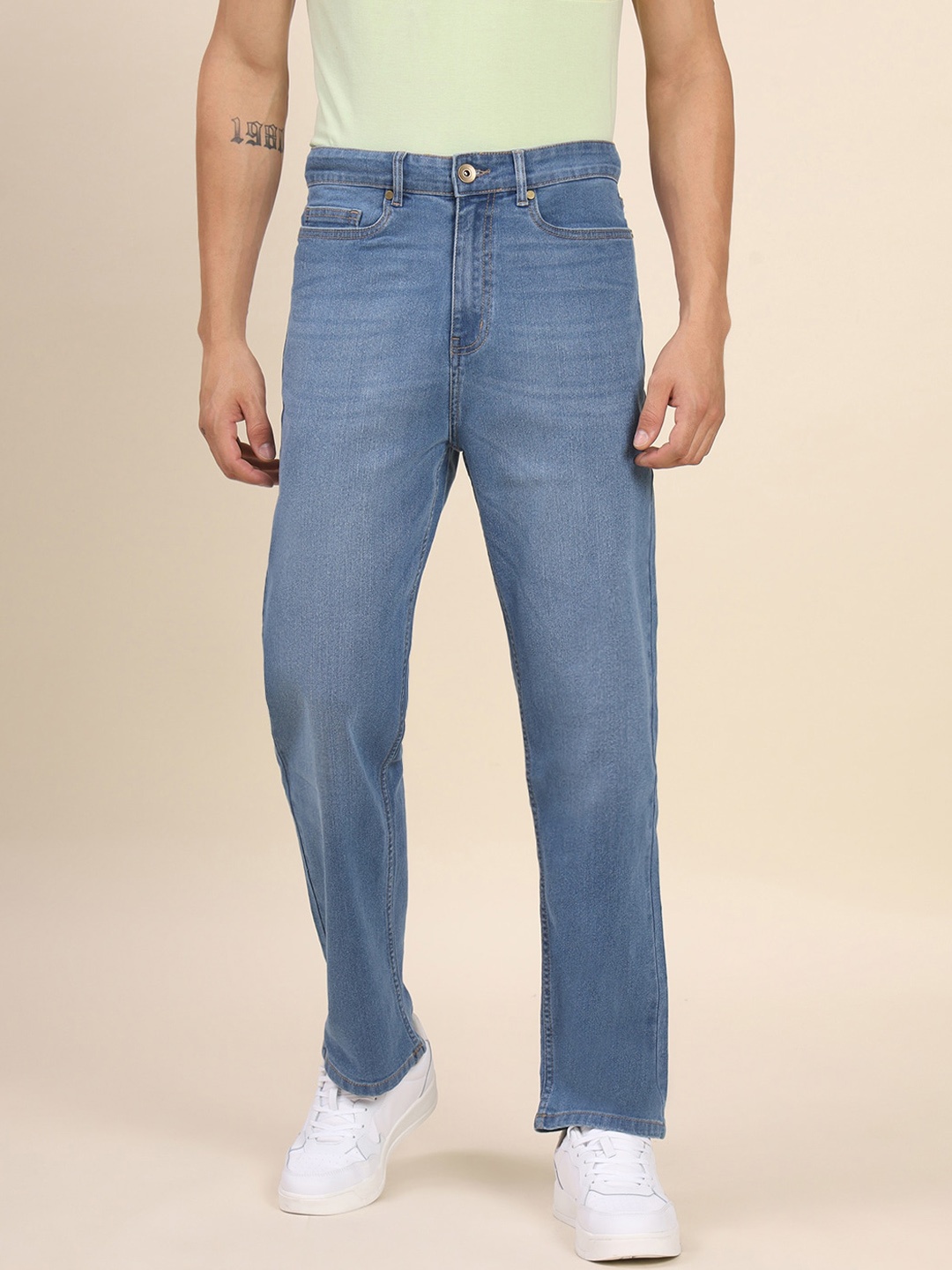 

Dennis Lingo Men Mid-Rise Light Fade Straight Fit Stretchable Jeans, Blue