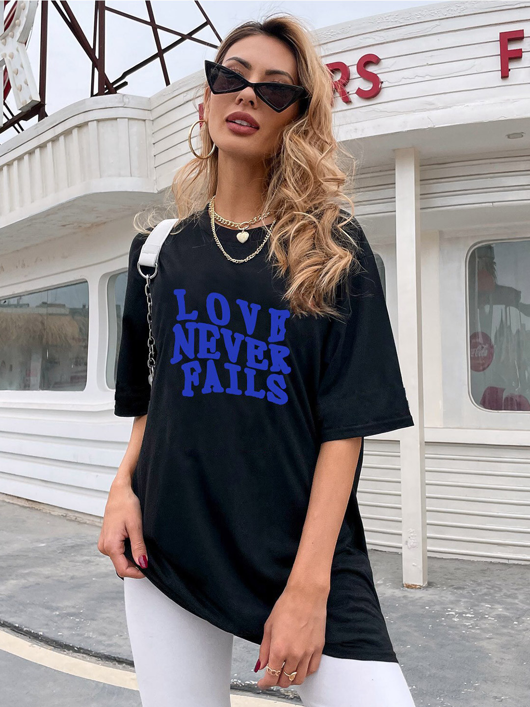 

BoStreet Black & Blue Typography Printed T-shirt