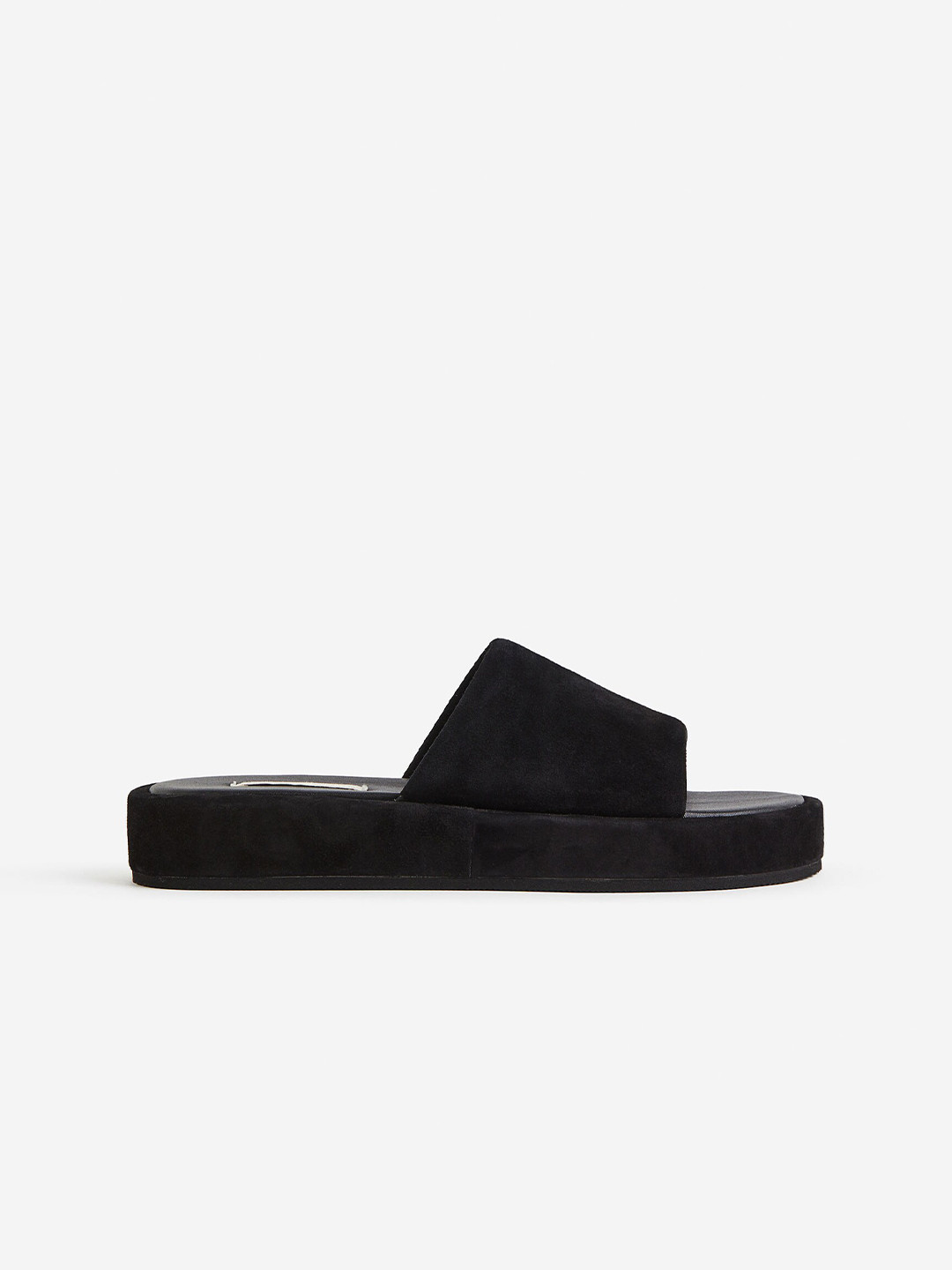 

H&M Women Suede Slides, Black