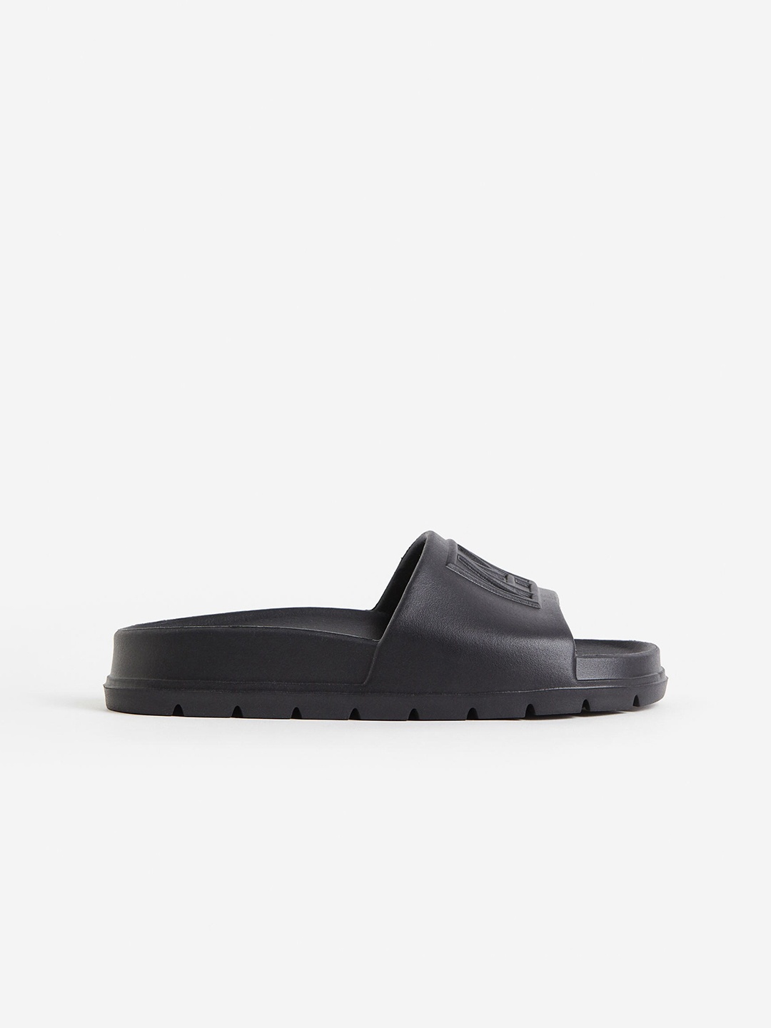 

H&M Women Monogram Pool Flip Flops, Black