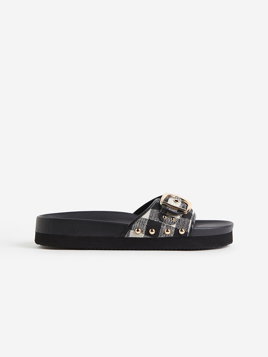 

H&M Women Studded Sliders, Black