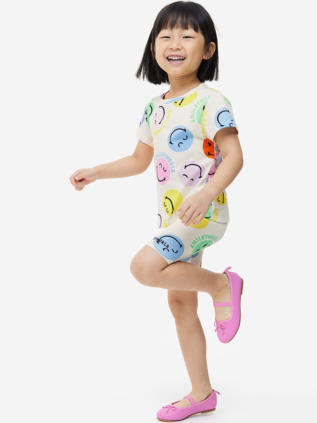 

H&M Girls Printed Cycling Shorts, White