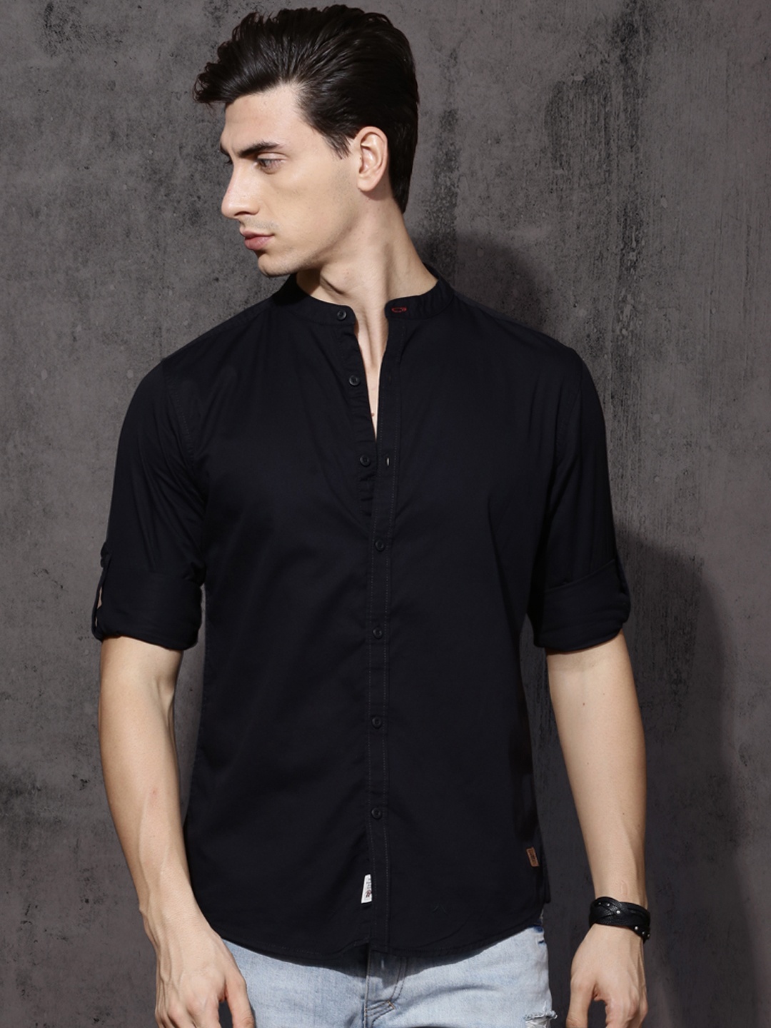 

Roadster Men Black Twill Casual Shirt