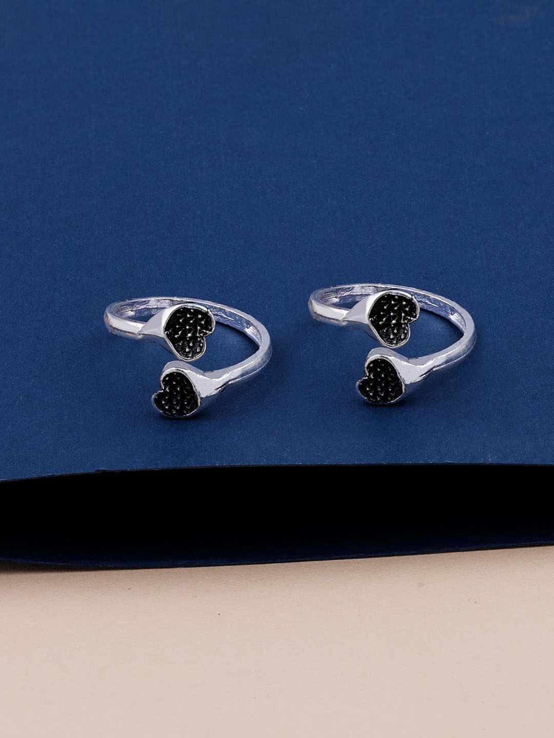 

Silver Shine Set Of 2 Oxidised Silver-Plated Toe Rings