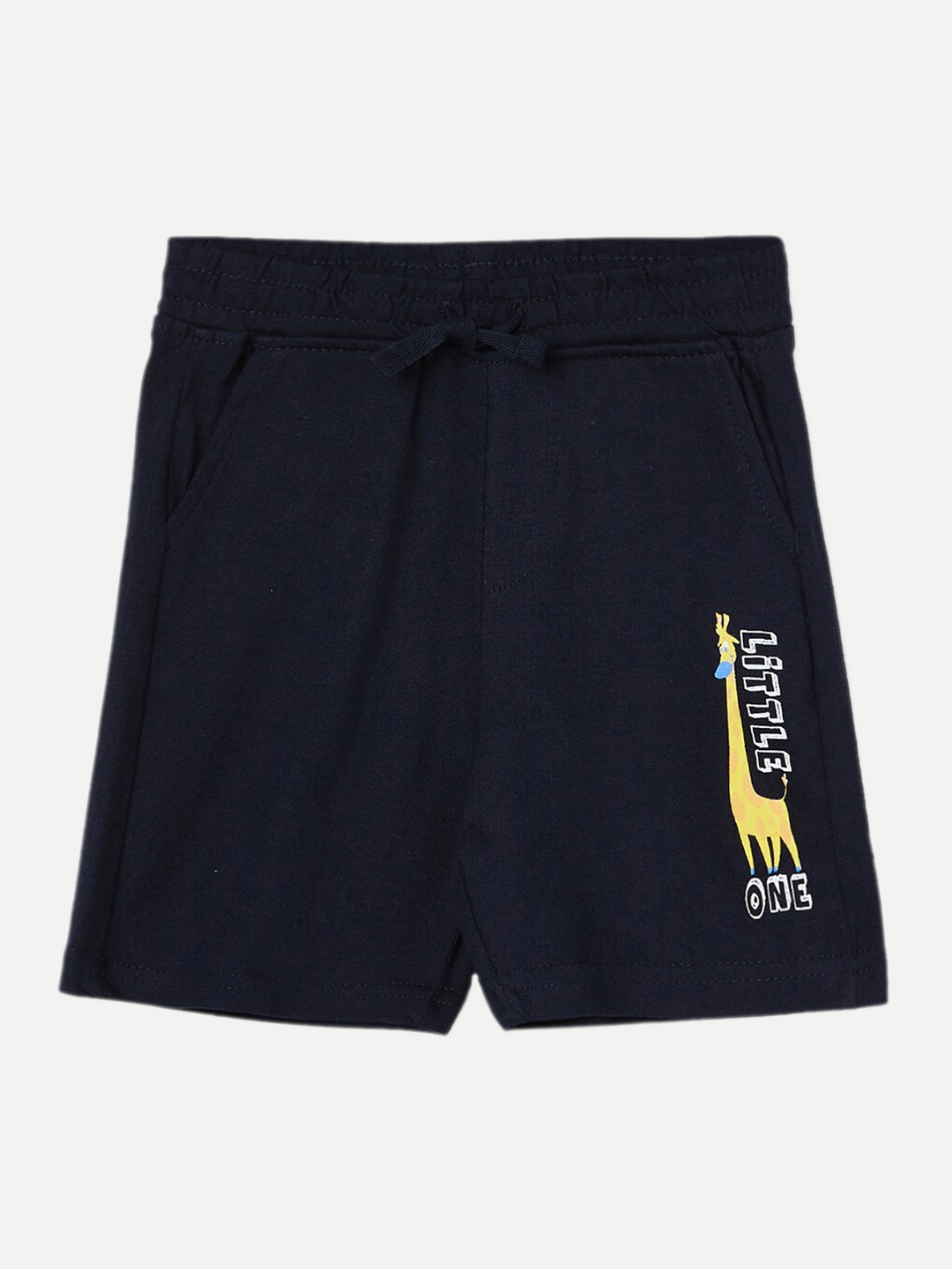 

Juniors by Lifestyle Boys Typography Printed Slim Fit Pure Cotton Shorts, Navy blue