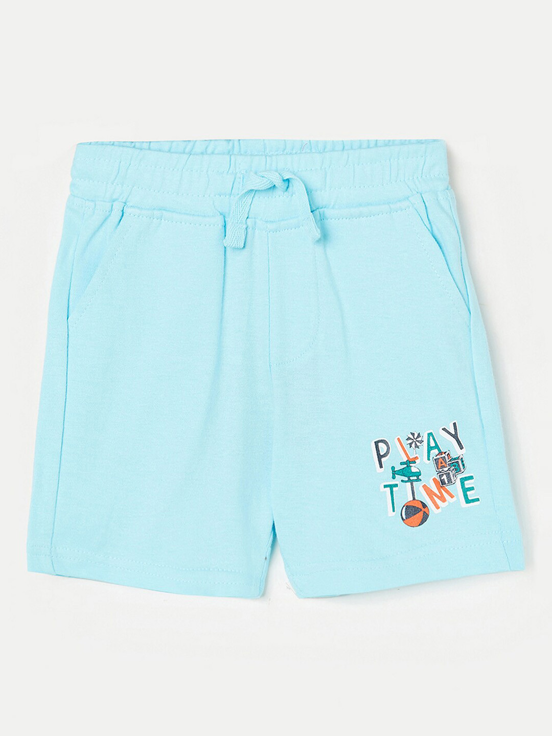 

Juniors by Lifestyle Boys Typography Printed Slim Fit Pure Cotton Shorts, Blue