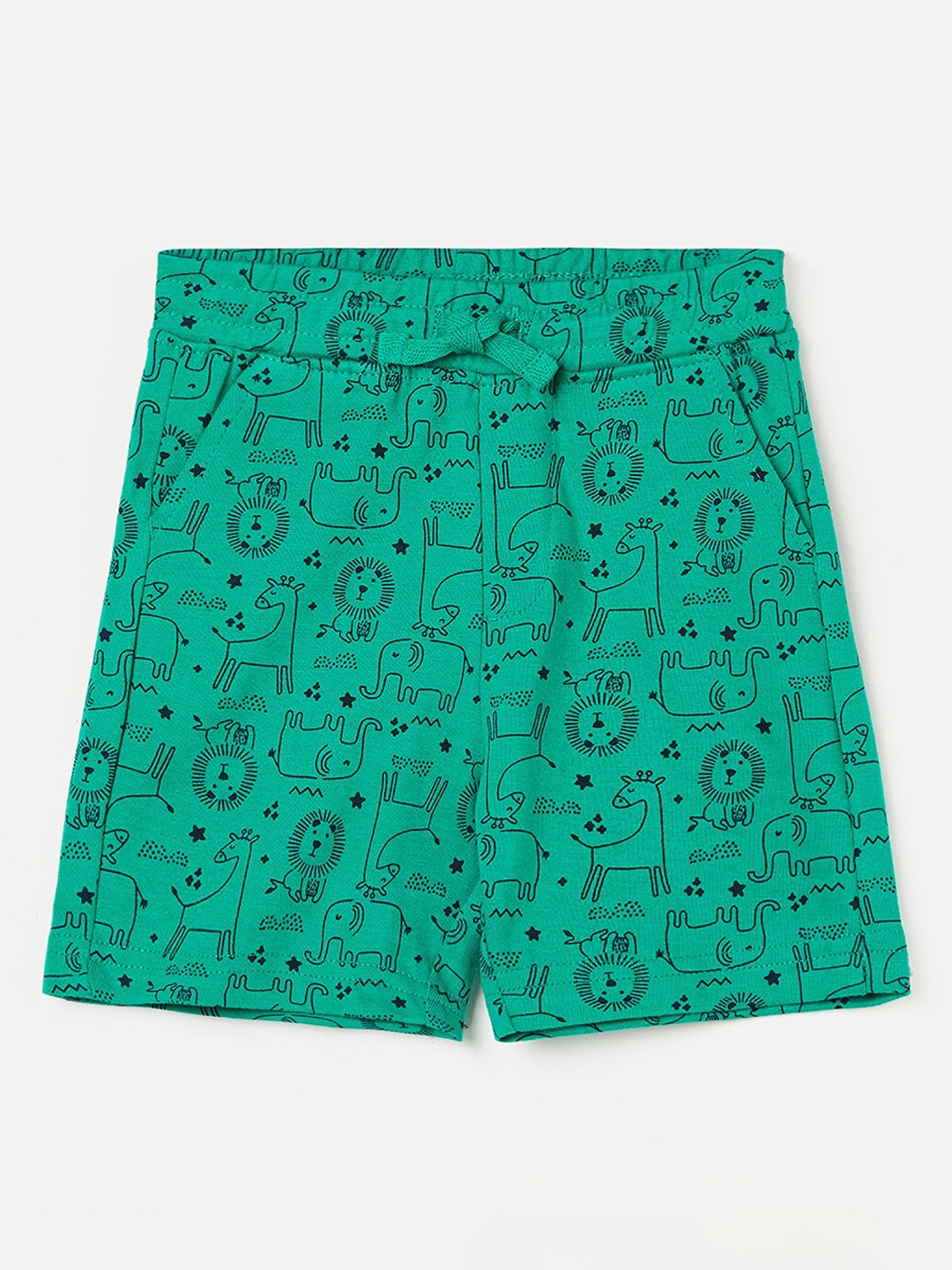 

Juniors by Lifestyle Boys Conversational Printed Slim Fit Pure Cotton Shorts, Green