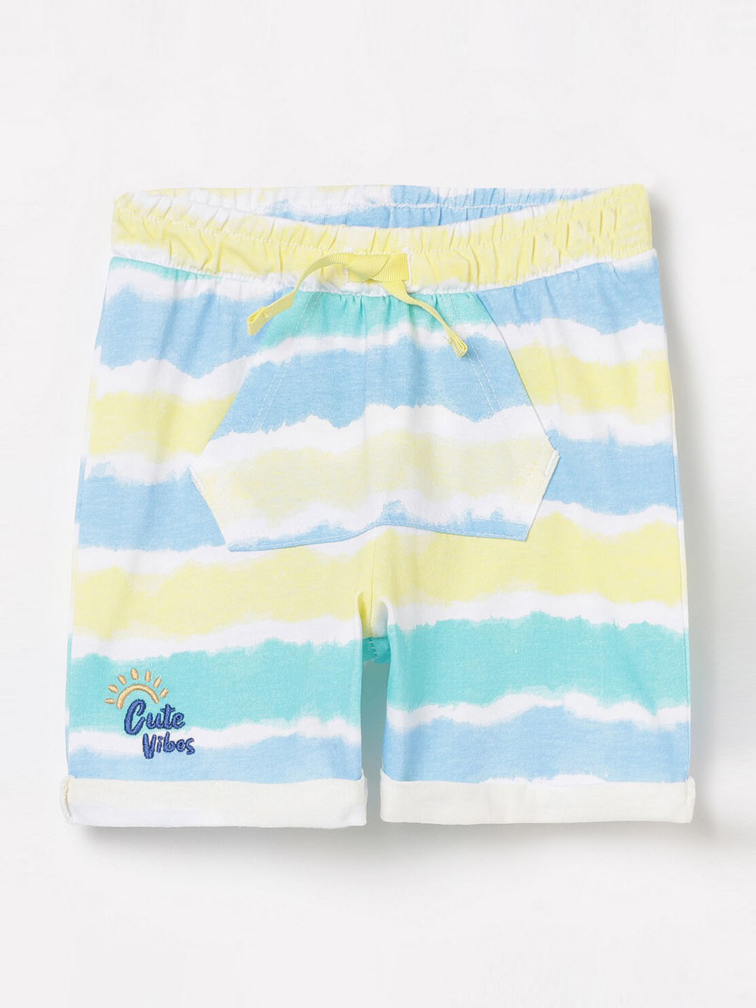 

Juniors by Lifestyle Boys Tie And Dye Slim Fit Pure Cotton Shorts, Off white