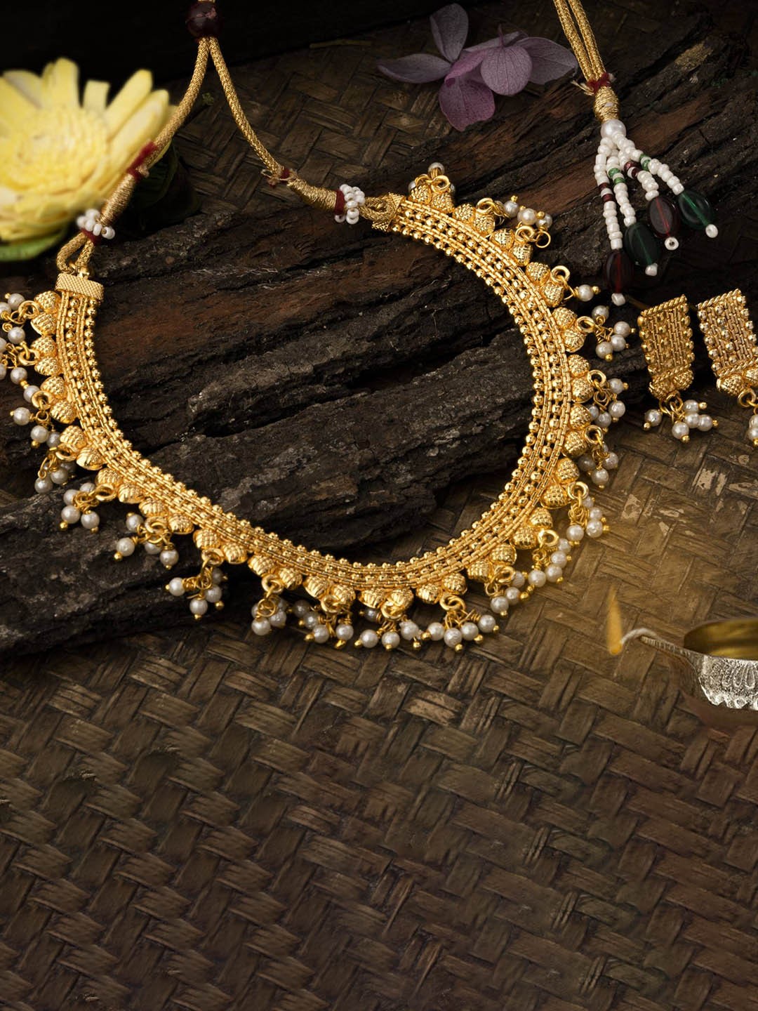 

ROFARWORD Gold-Plated Pearl Beaded Jewellery Set