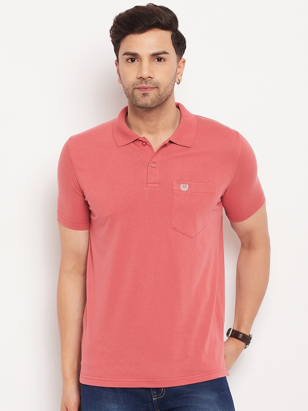

Duke Polo Collar Cotton T-shirt, Coral