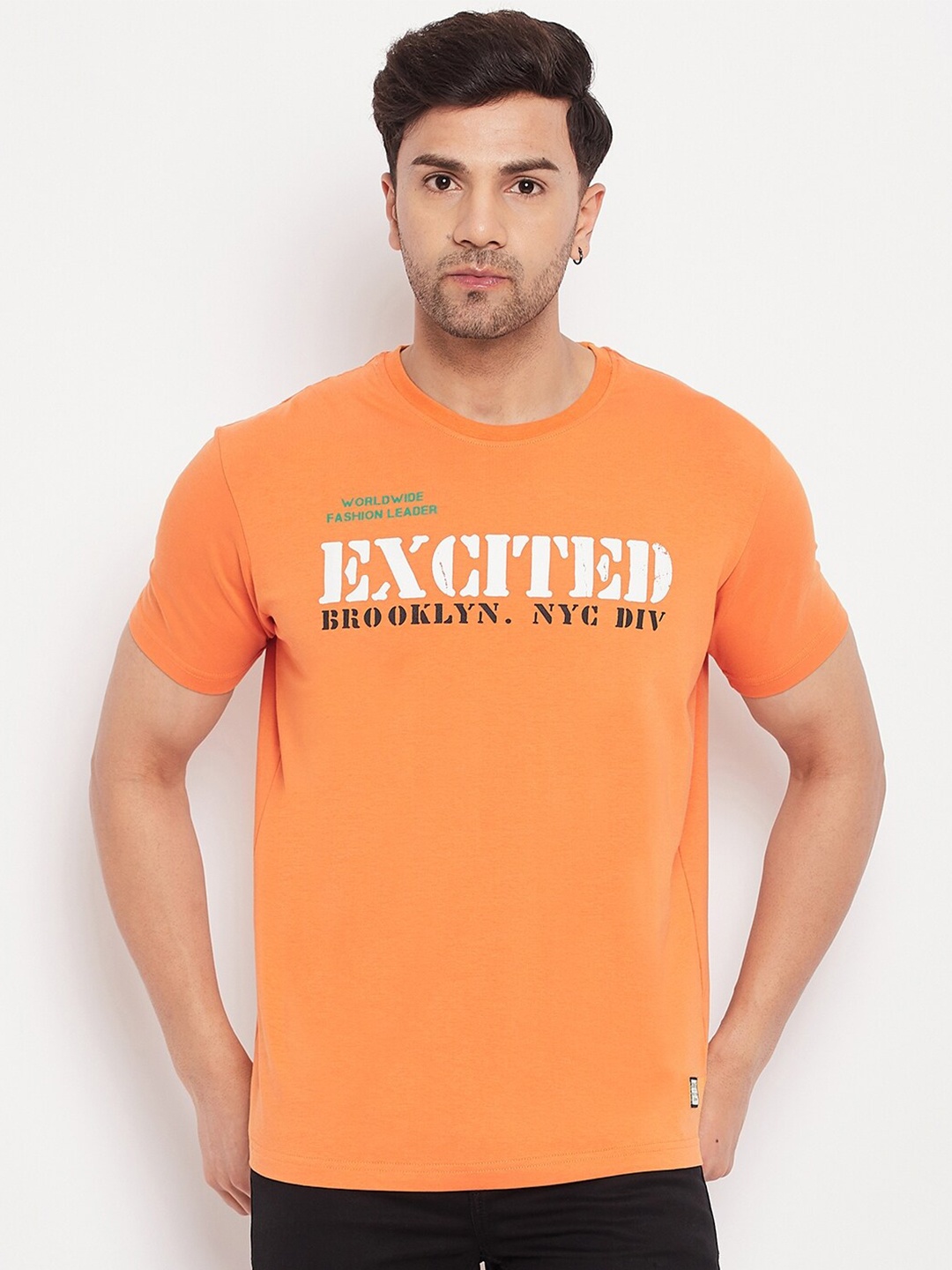 

Duke Typography Printed Cotton Slim Fit T-shirt, Orange