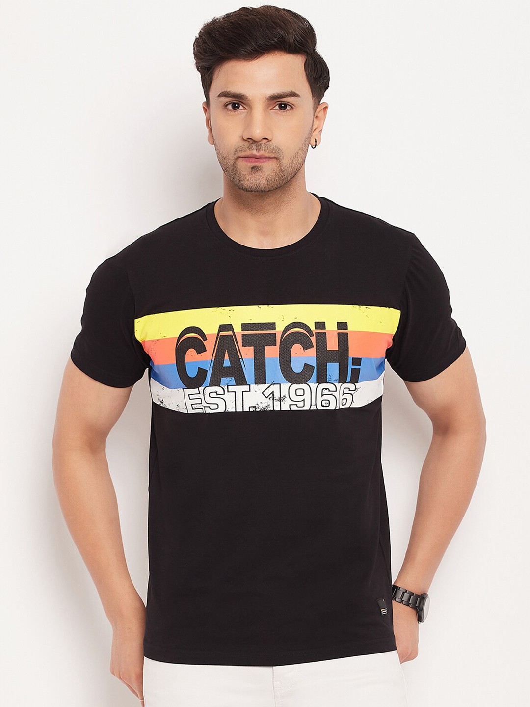 

Duke Typography Printed Cotton Slim Fit T-shirt, Black