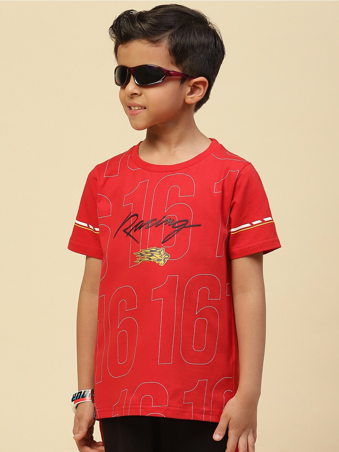 

Monte Carlo Boys Typography Printed Casual T-Shirt, Red