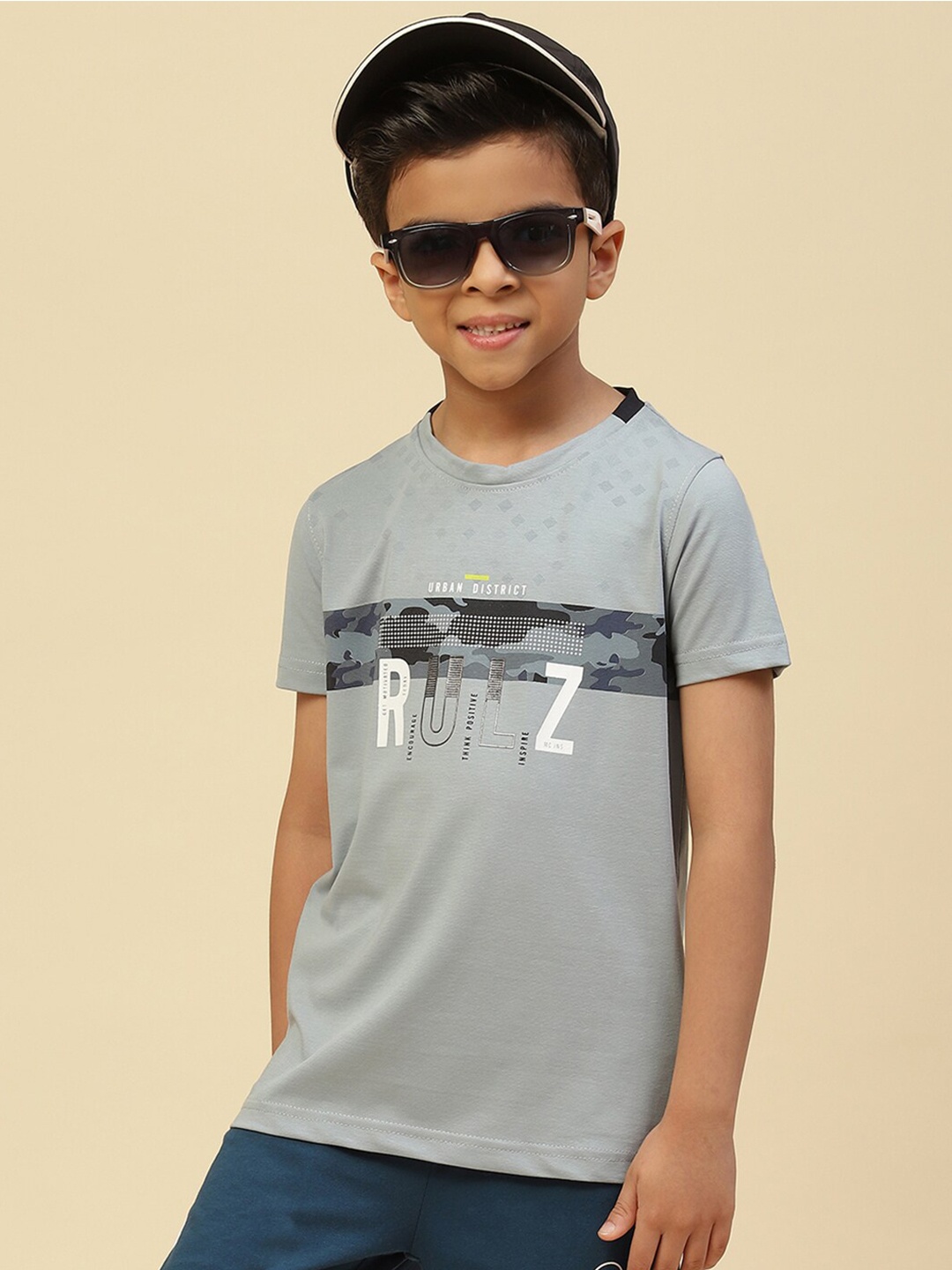 

Monte Carlo Boys Typography Printed Casual T-Shirt, Grey