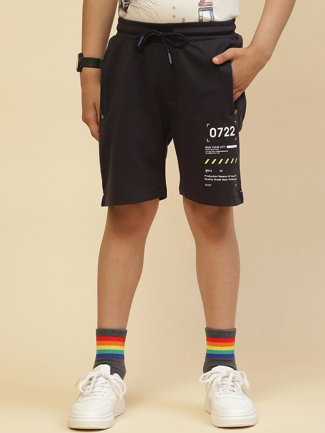 

Monte Carlo Boys Typography Printed Shorts, Black