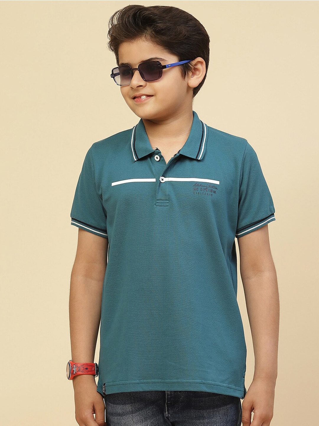 

Monte Carlo Boys Polo Collar Pure Cotton T-shirt, Teal