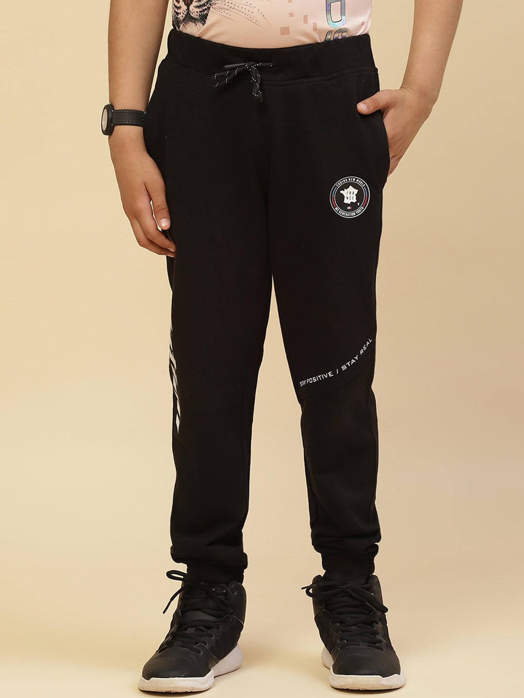 

Monte Carlo Boys Mid-Rise Sports Joggers, Black