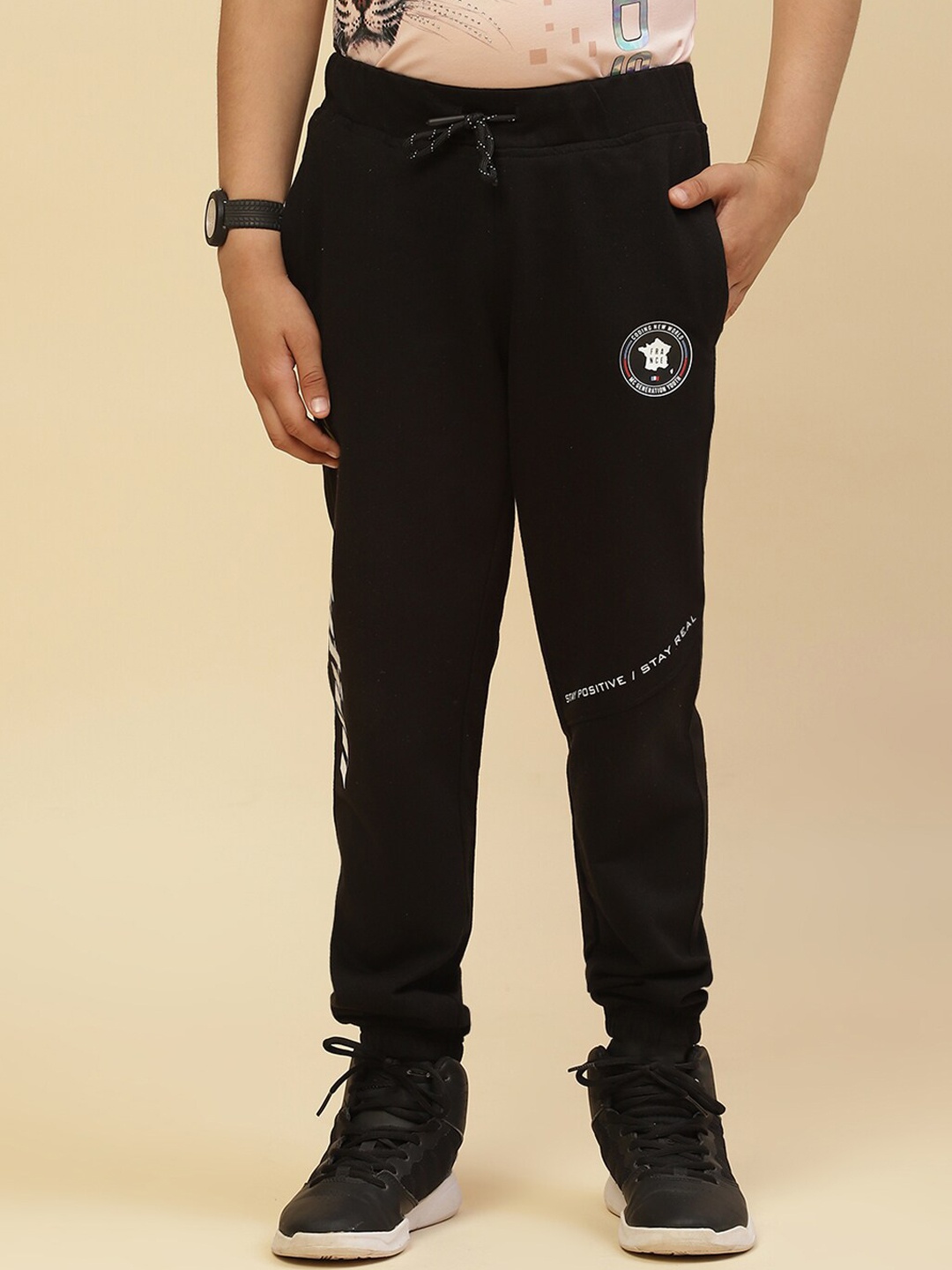 

Monte Carlo Boys Mid-Rise Sports Joggers, Black