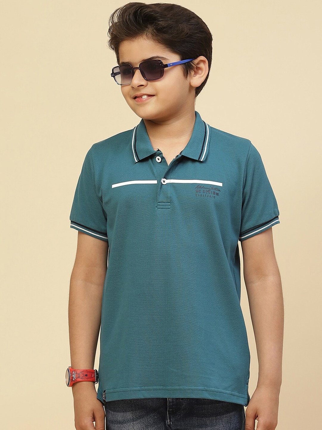 

Monte Carlo Boys Polo Collar Pure Cotton T-shirt, Teal