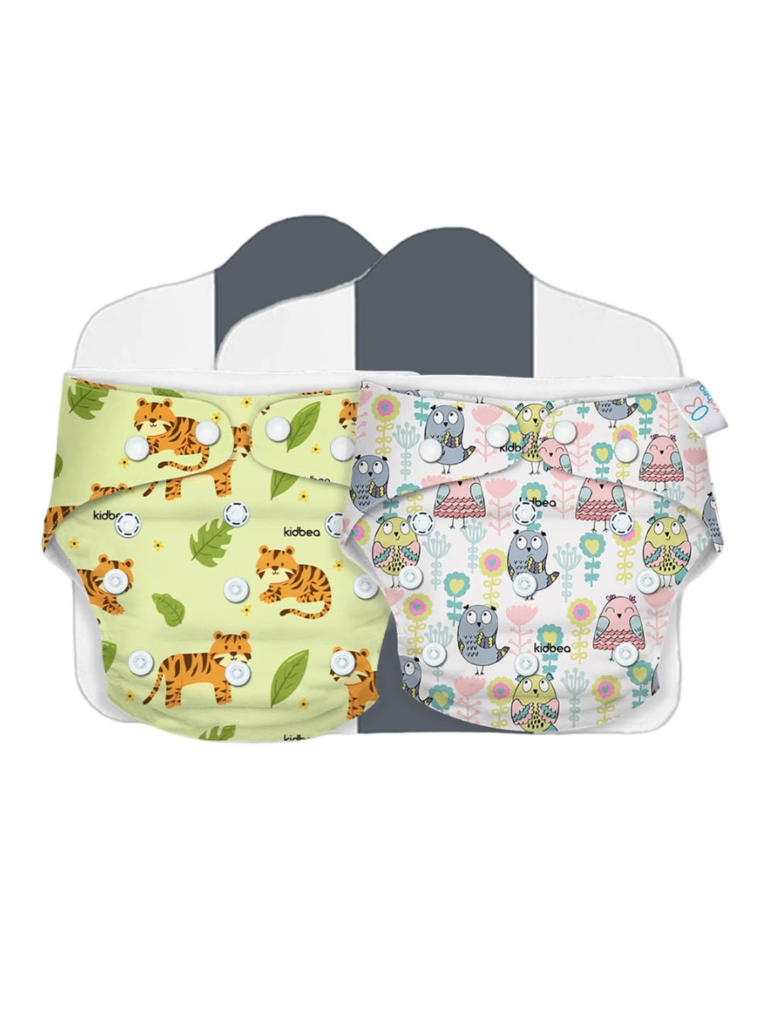 

Kidbea Kids Pack of 2 Printed Reusable & Washable Cloth Diaper, Green