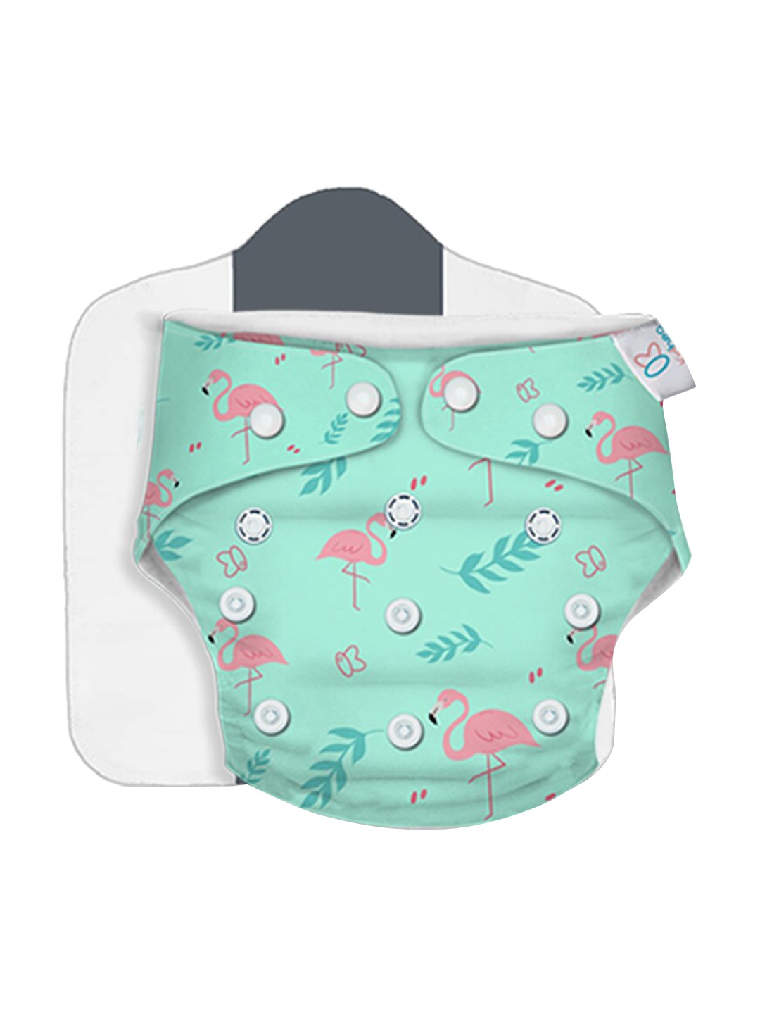 

Kidbea Kids Flamingo Print Reusable & Washable Cloth Diaper, Blue