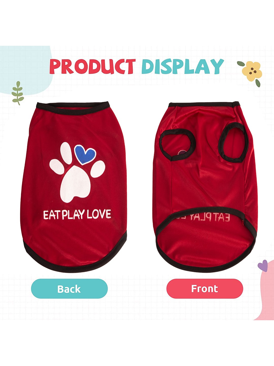 

Lulala Printed Breathable Dog T-shirt, Red