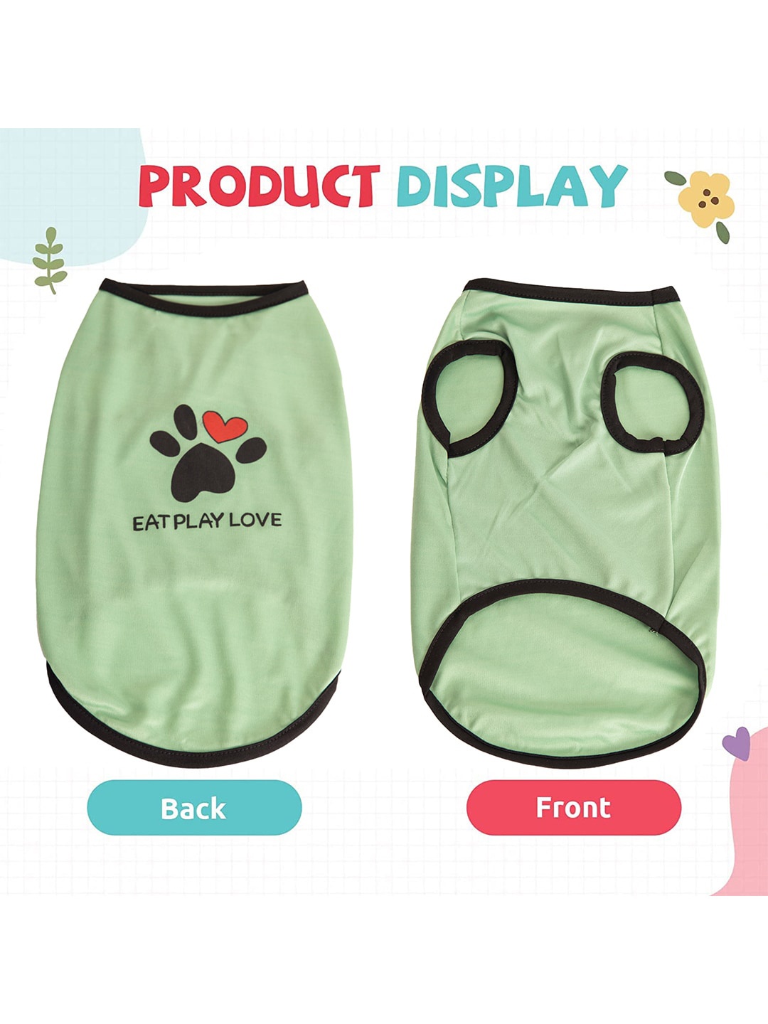 

Lulala Printed Breathable & Lightweight Dog Tshirts, Green