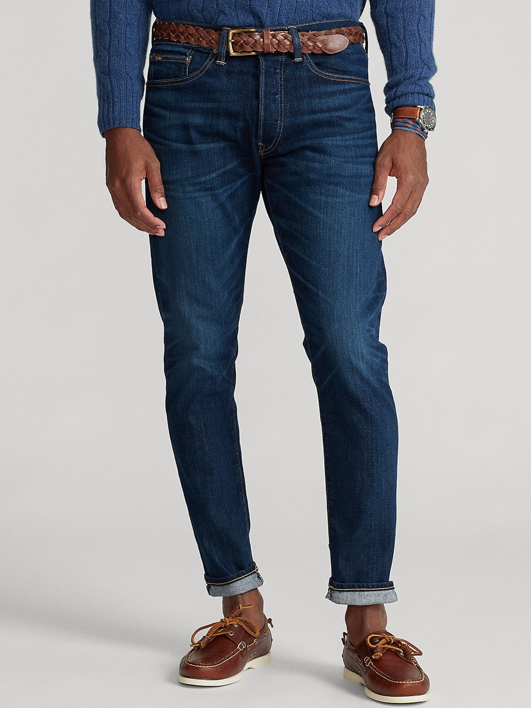 

Polo Ralph Lauren Men Straight Fit Mid-Rise Light Fade Cotton Jeans, Blue