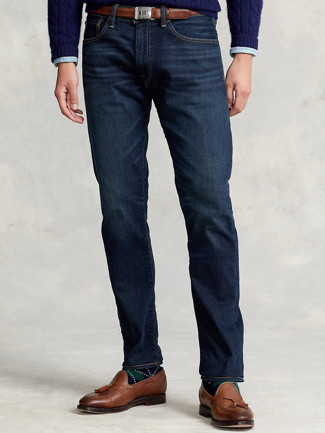

Polo Ralph Lauren Men Slim Fit Mid-Rise Light Fade Cotton Jeans, Blue