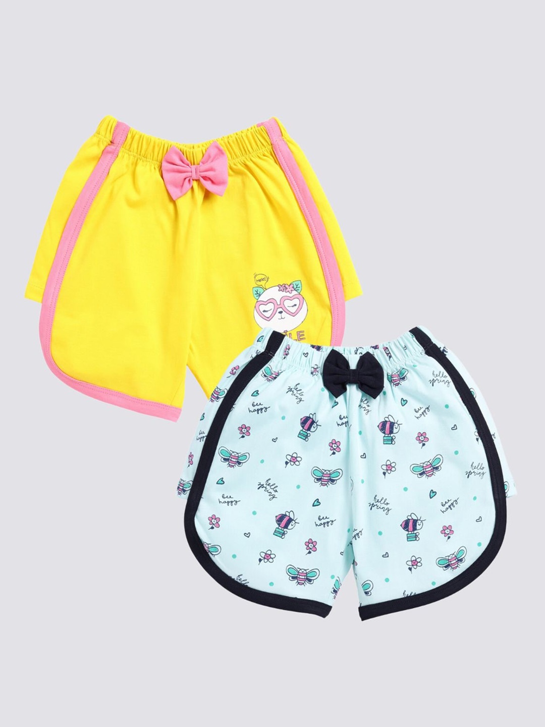 

Nottie Planet Girls Pack of 2 Graphic Printed Shorts, Yellow