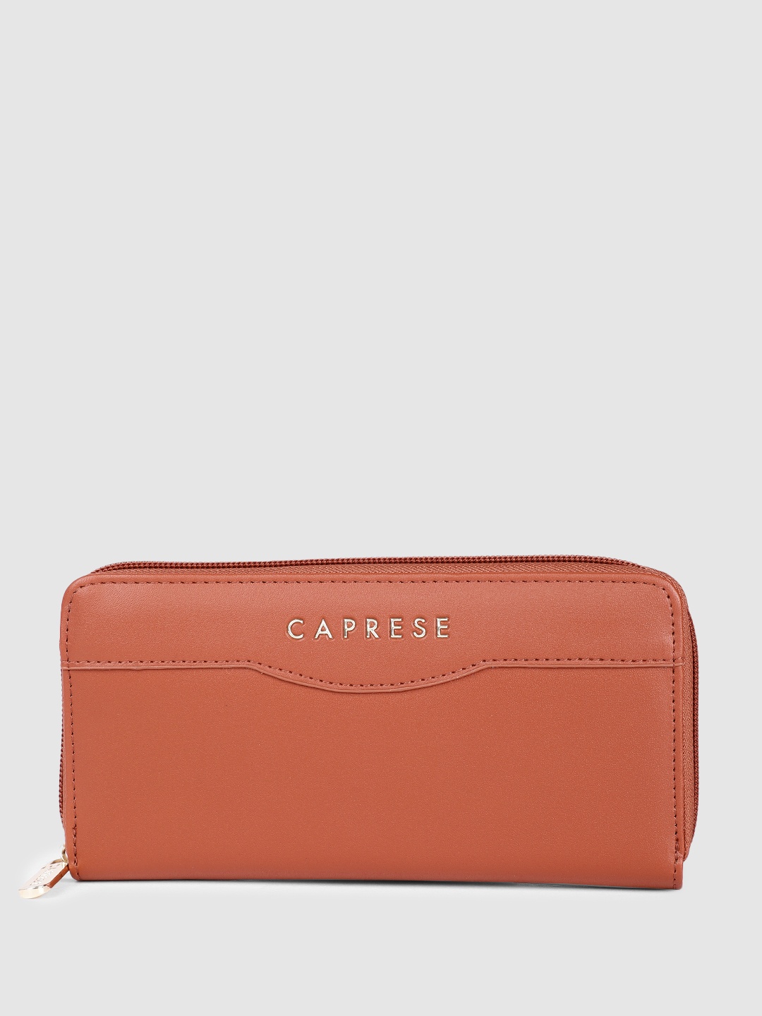 

Caprese Women Solid Zip Around Wallet, Brown