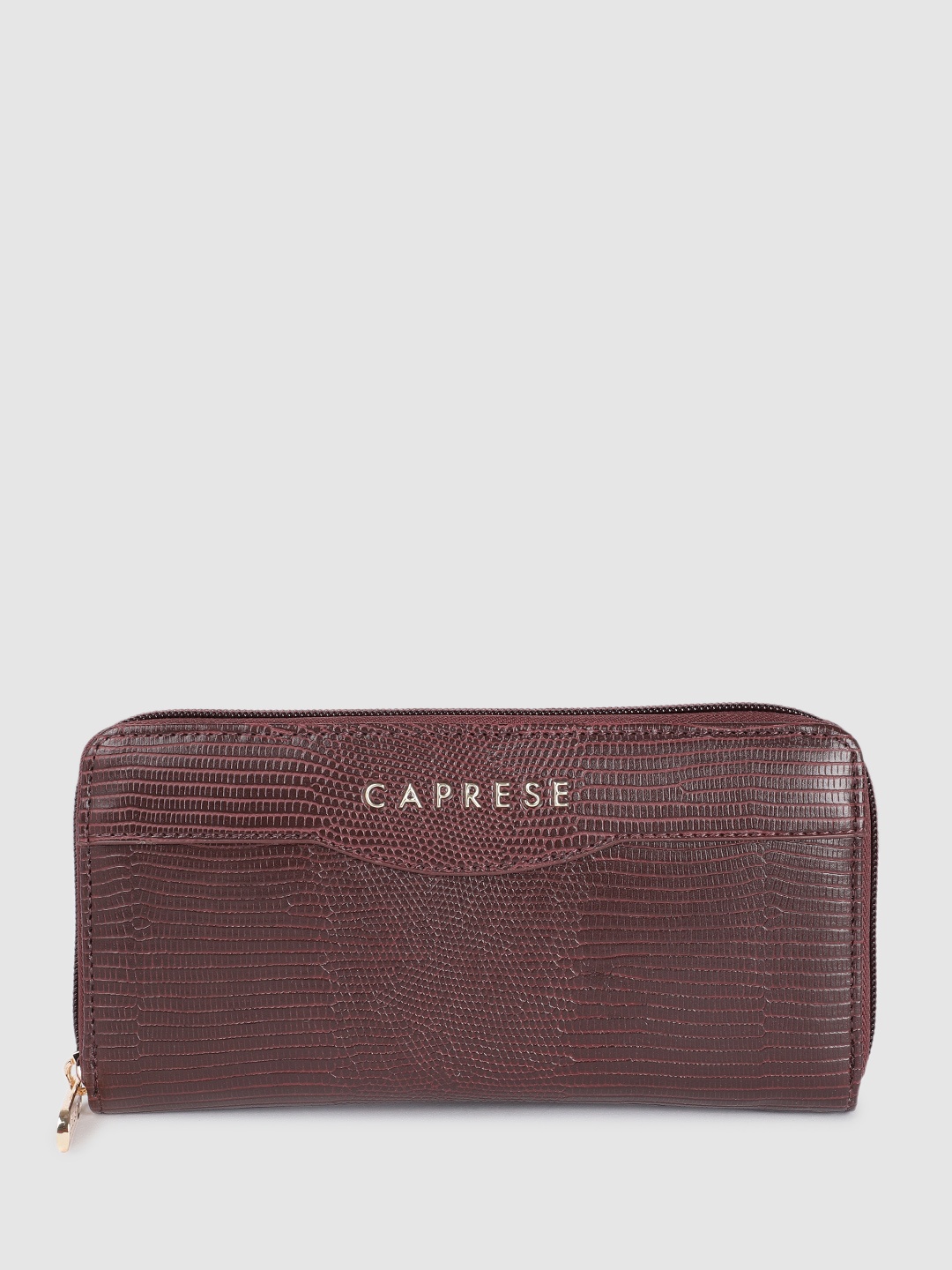 

Caprese Women Textured Zip Around Wallet, Maroon