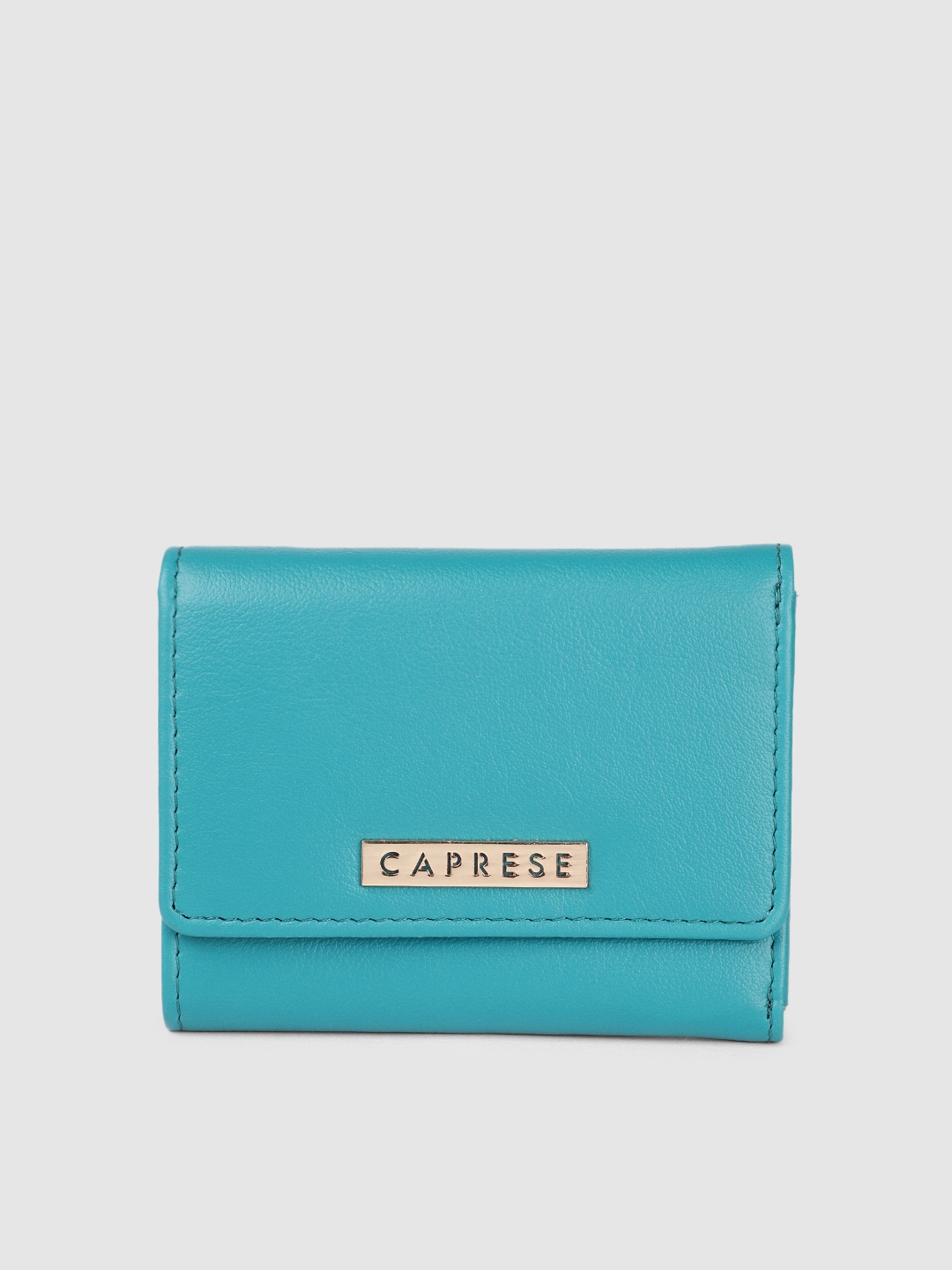 

Caprese Women Solid Three Fold Wallet, Blue