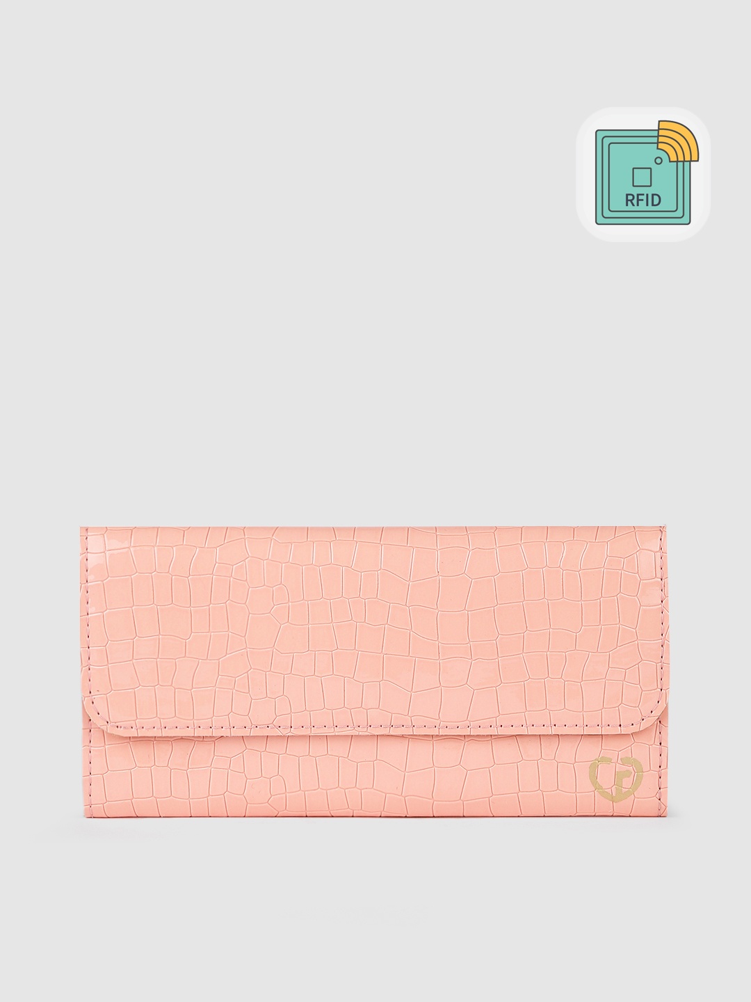 

Caprese Women Textured Envelope Wallet, Pink