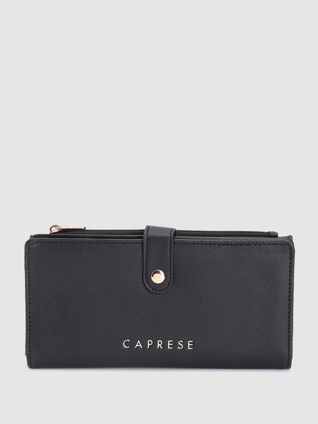 

Caprese Women Abstract Textured Two Fold Wallet, Black