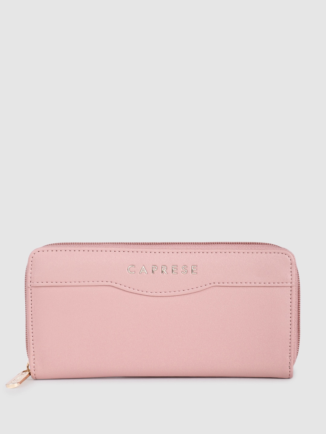 

Caprese Women Solid Zip Around Wallet, Pink