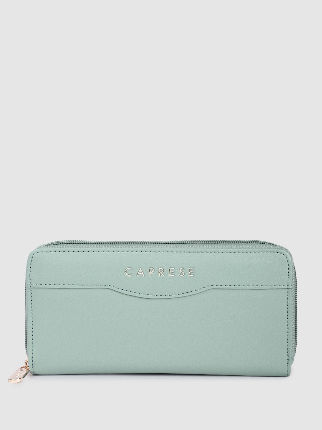 

Caprese Women Solid Zip Around Wallet, Green