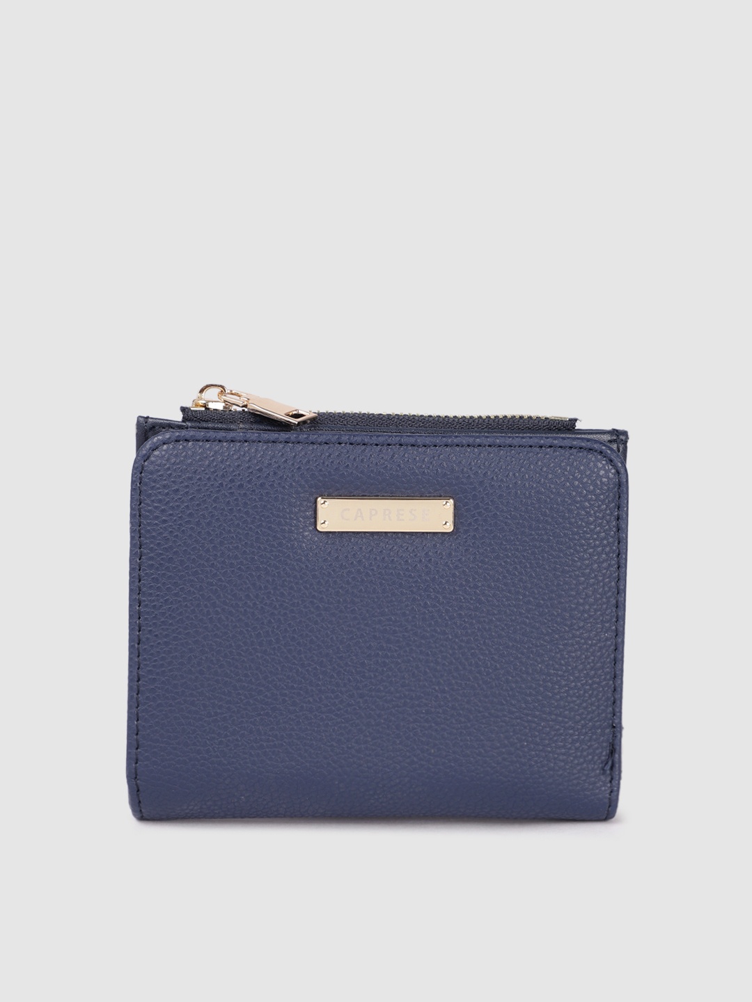 

Caprese Women Animal Textured Two Fold Wallet, Navy blue